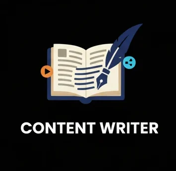 Content writer job logo representing SEO-friendly writing, blogging, and brand storytelling