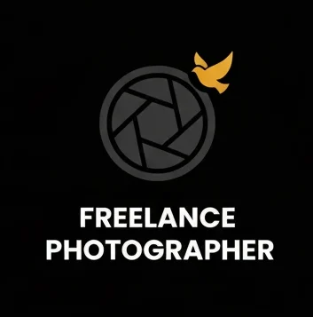 Freelance photography services logo for branding, products, and social media